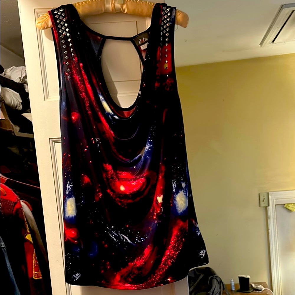 Dots Red and Black Cosmic Tank Top